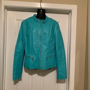 New BLACK RIVET Faux Leather Moto Jacket